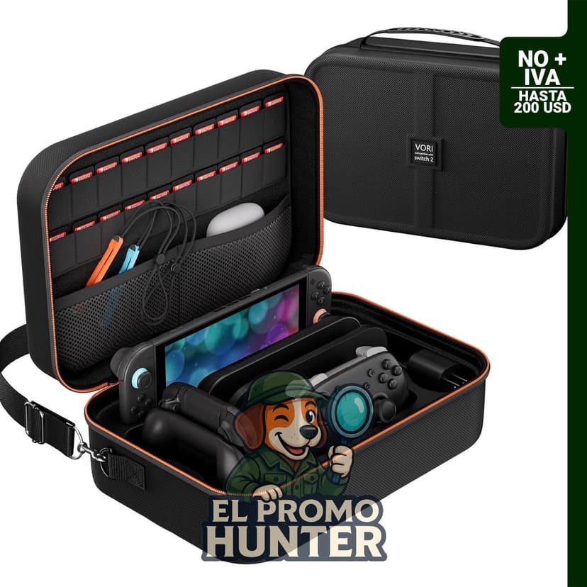 VORI Switch 2 Case para Nintendo Switch 2, estuche rígido de viaje con 20 ranuras para tarjetas de juego.