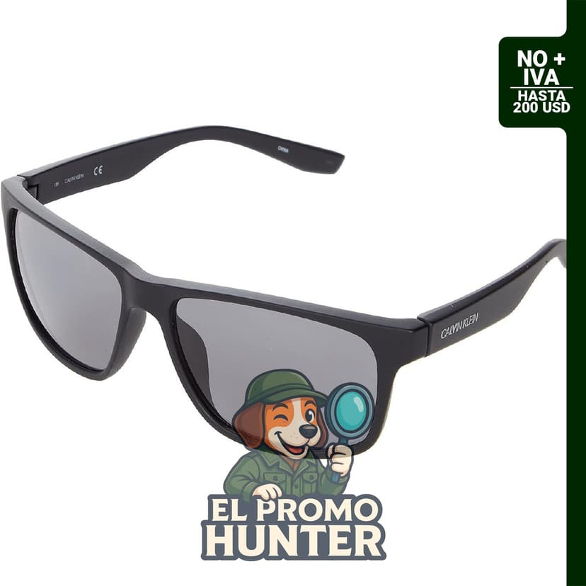 Gafas de sol rectangulares Calvin Klein CK19539S para hombre, color negro y gris.
