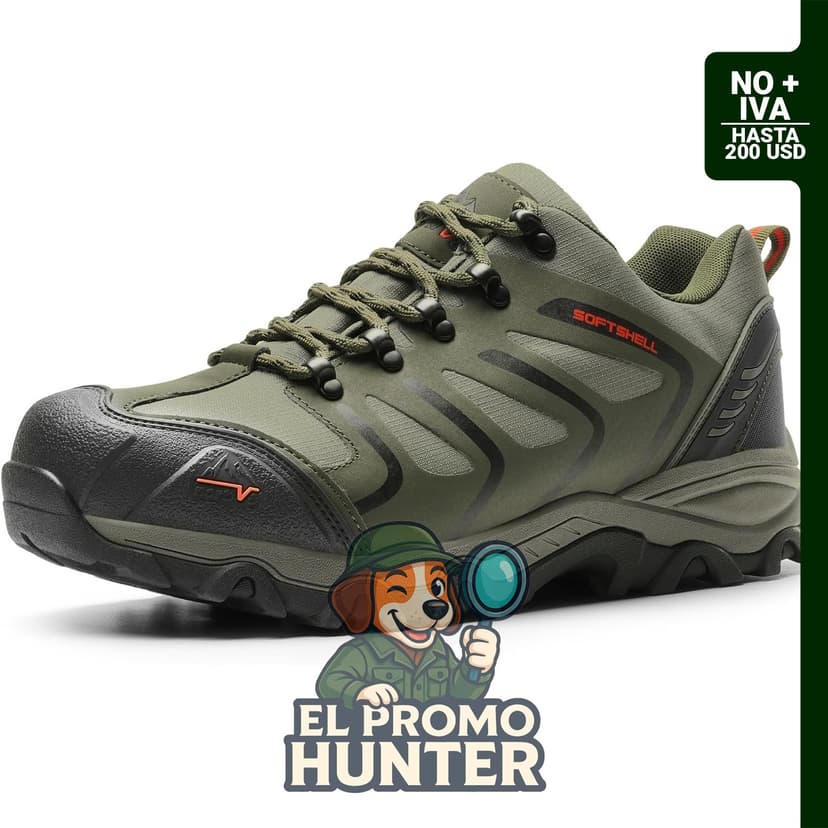 NORTIV 8 Zapatos de senderismo impermeables de caña baja para hombre, adecuados para trabajo al aire libre.