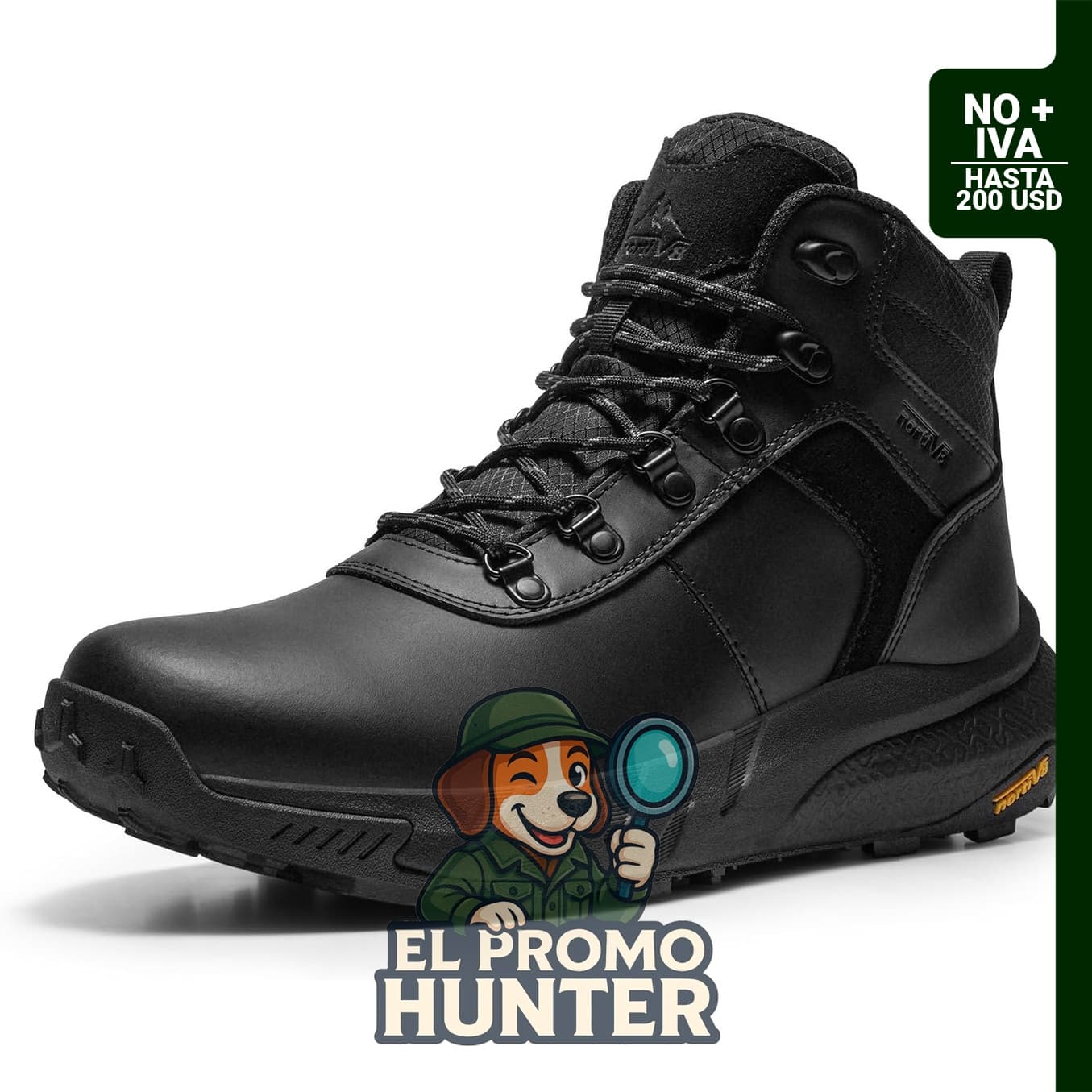 NORTIV 8 Botas de senderismo de cuero impermeables para hombre