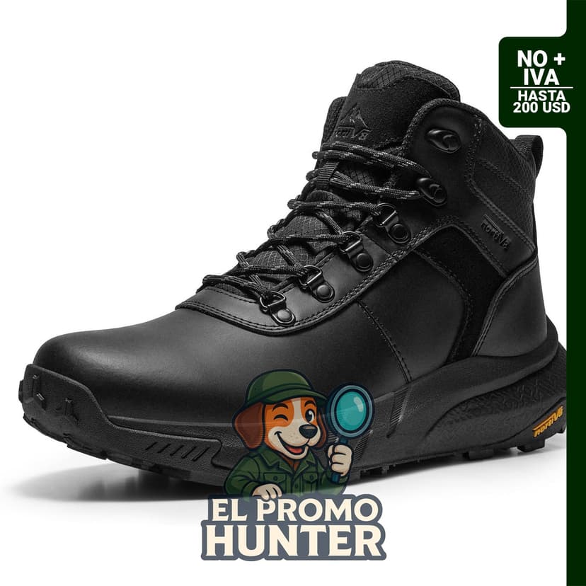NORTIV 8 Botas de senderismo de cuero impermeables para hombre