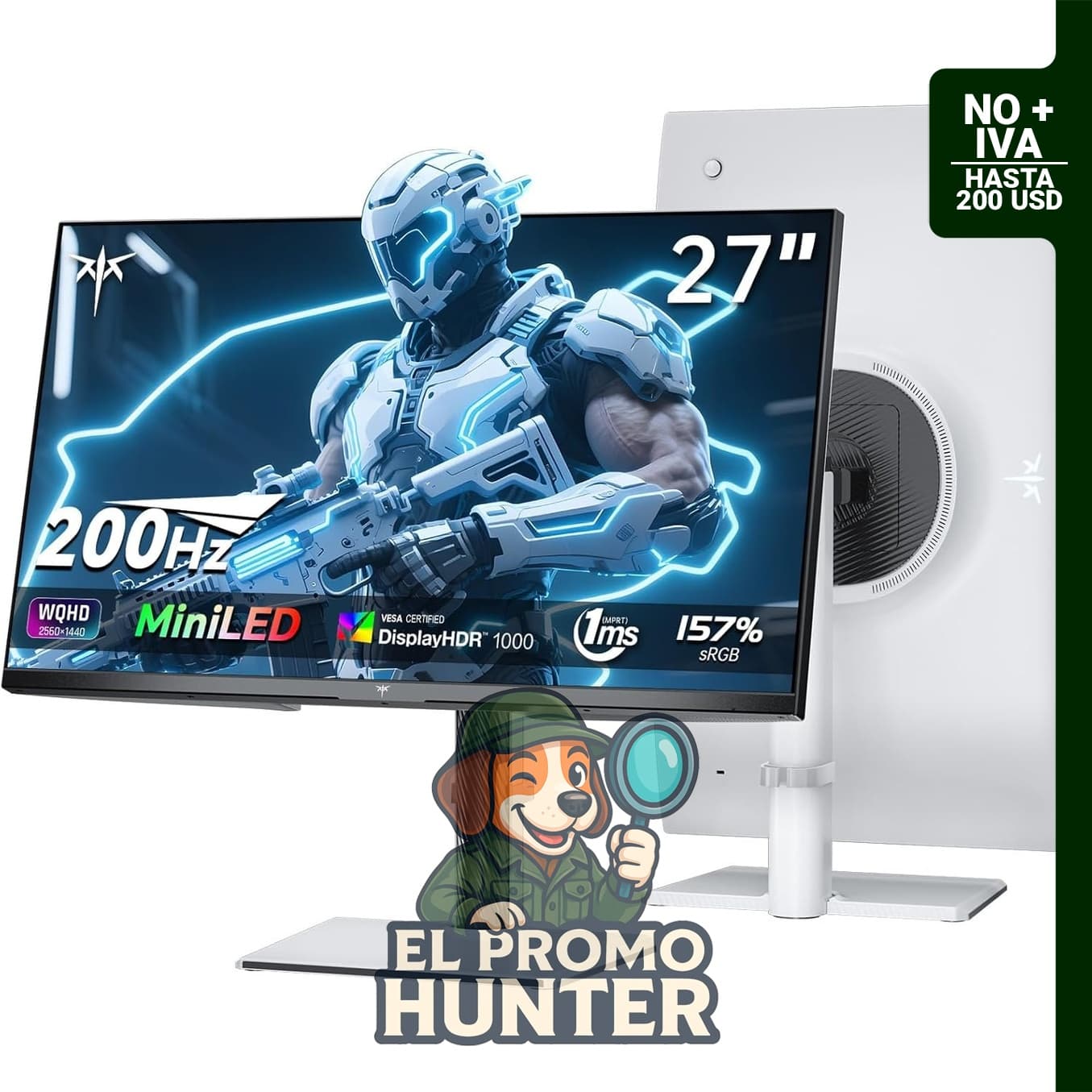 Monitor KTC M27T6S de 27" (68.6 cm) con resolución 1440P y frecuencia de actualización de 200Hz.