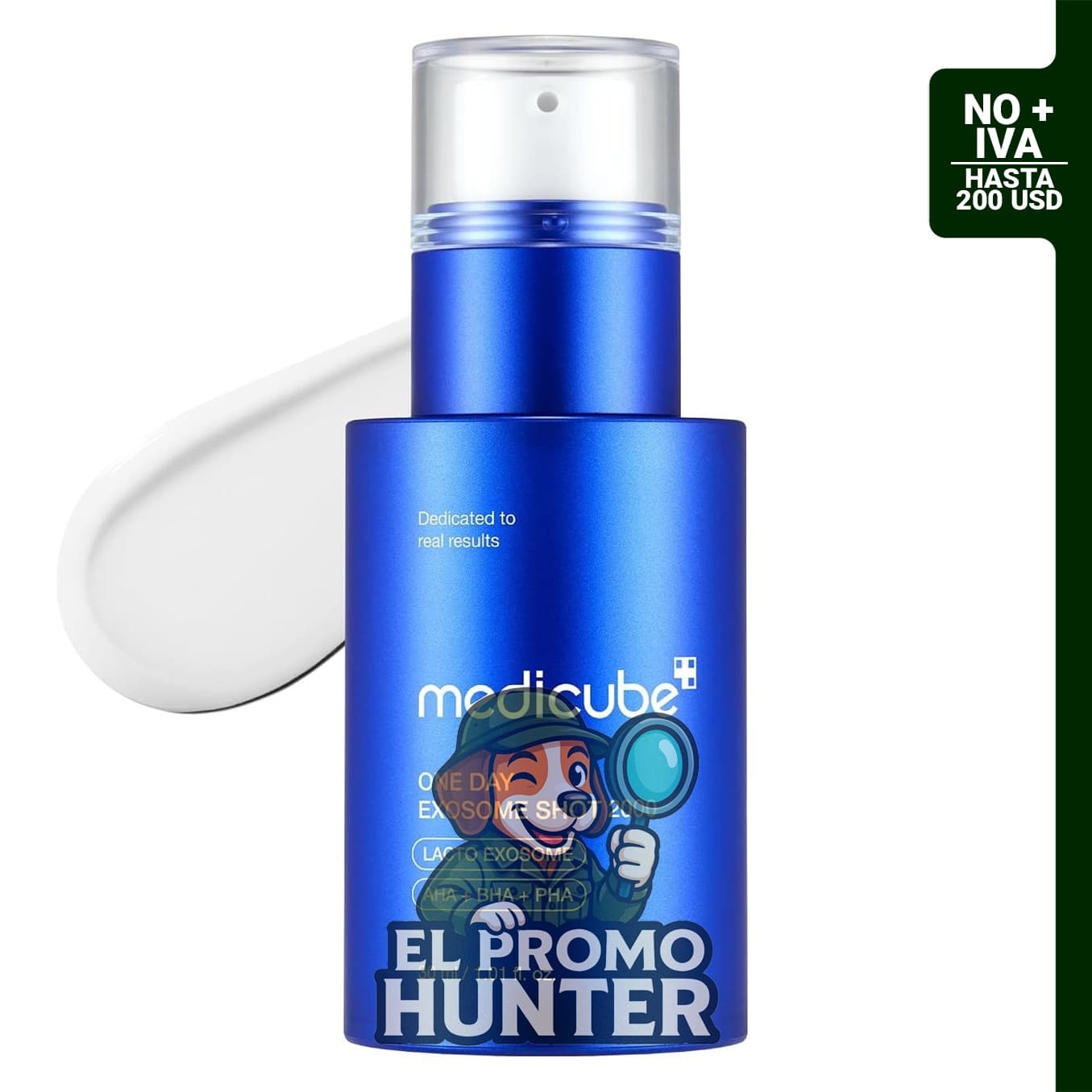Medicube Zero Exosome Shot 2,000 PPM Suero Facial líquido con AHA, BHA y PHA para el cuidado de la piel.