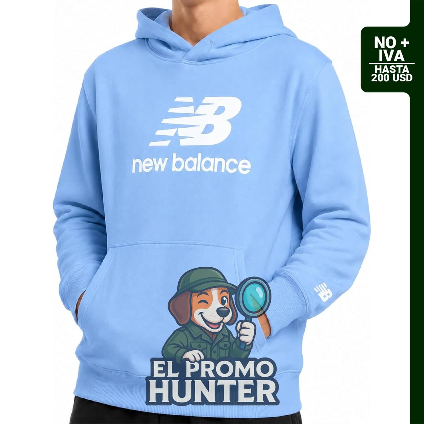 New Balance Sudadera con capucha para niños, sudadera de forro polar suave con bolsillo.