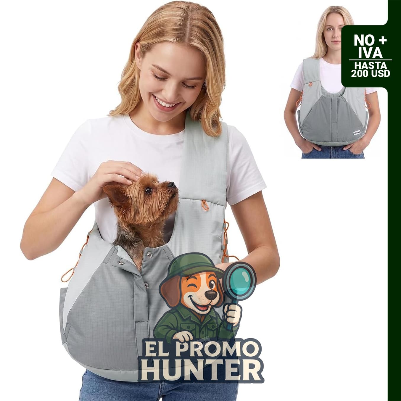FURTIME Transportador para perros, mochila 2 en 1 y bolsa de hombro para mascotas de hasta 7.3 kg.