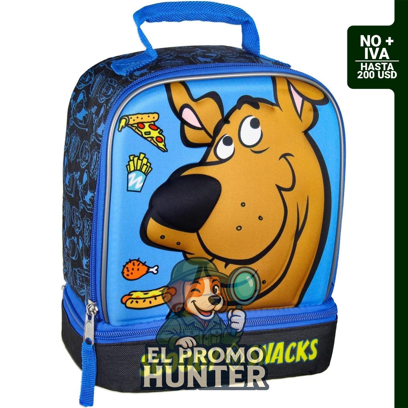 Scooby-Doo Scooby Snacks - Bolsa de almuerzo aislada con doble compartimento de 25.4 cm