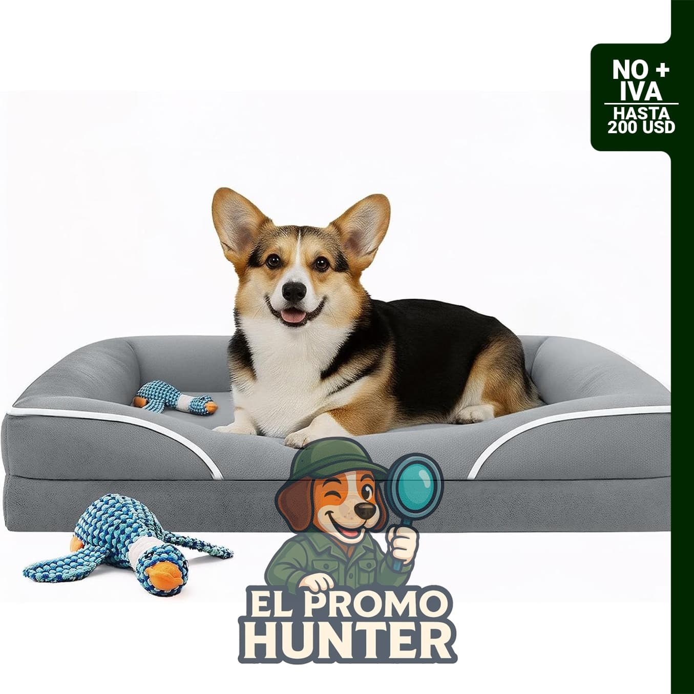 Homemate Cama Ortopédica para Perros Grandes XL, 91 x 68.6 cm, con cubierta lavable y base antideslizante.
