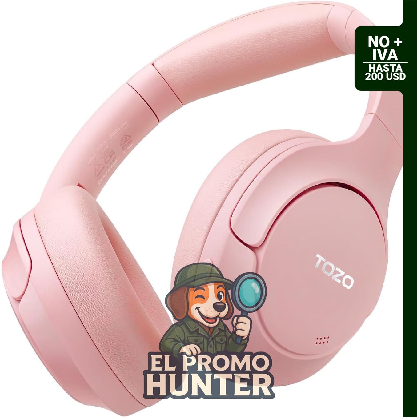 TOZO Auriculares híbridos con cancelación activa de ruido y audio de alta resolución.