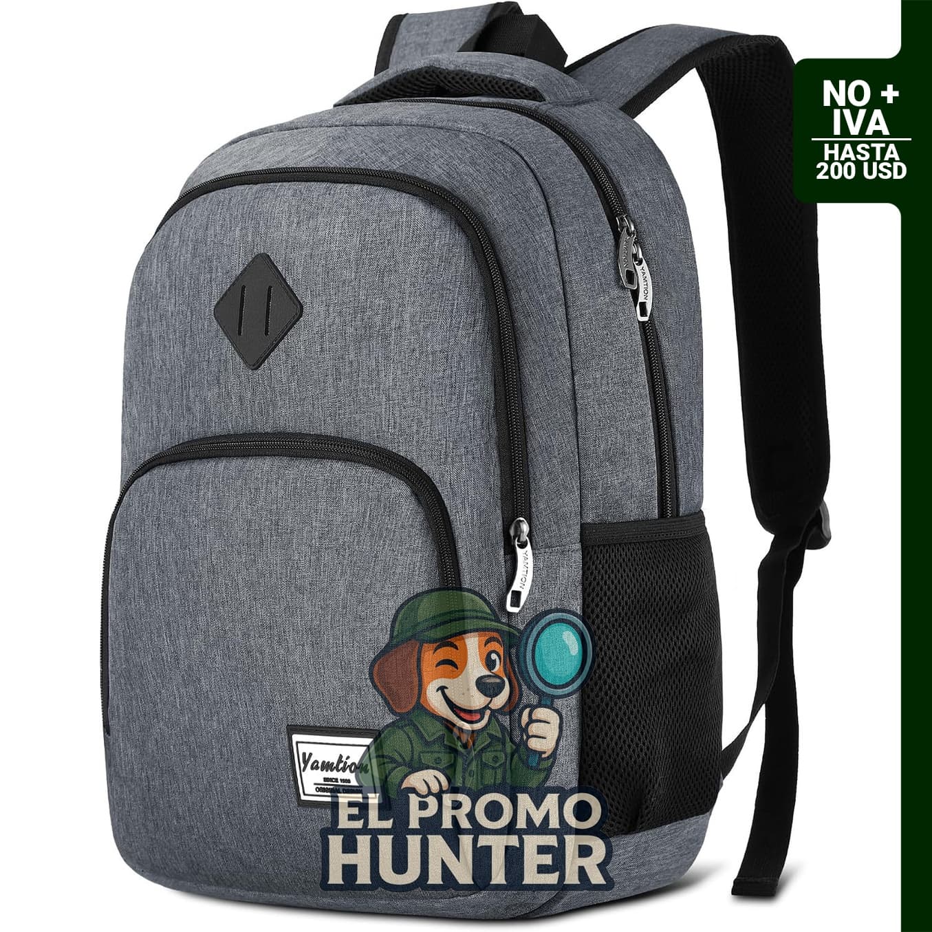 Mochila YAMTION de 15.6" (39.6 cm) con puerto de carga USB, adecuada para uso escolar y profesional.