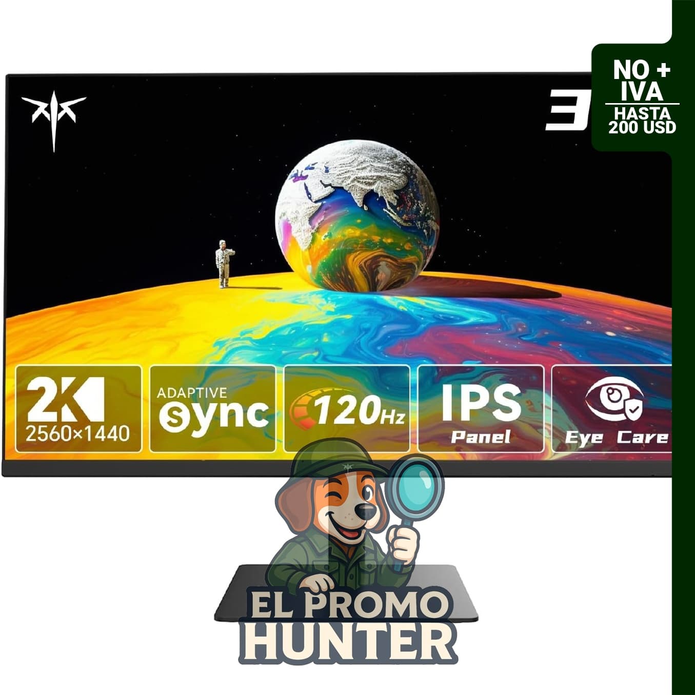 Monitor KTC de 32" (81 cm) 2K QHD IPS, 1440P, 100Hz/120Hz, G-Sync/FreeSync, 109% sRGB, HDR, HDMI/DP.