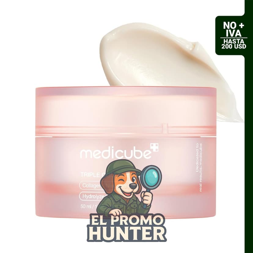 medicube Crema de Colágeno Triple, crema hidratante y reafirmante con ácido hialurónico y elastina premium.