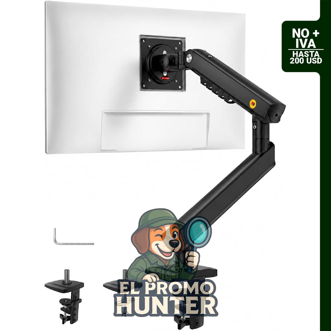 NB SmooVex™ Soporte para monitor de hasta 32" (81 cm), montaje de resorte mecánico, VESA 75/100 mm.