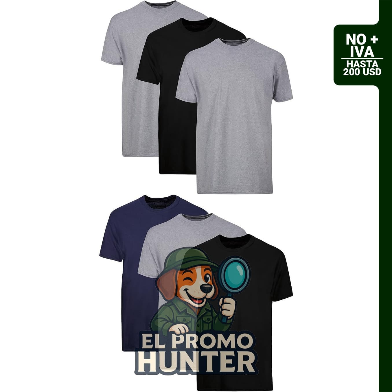 Paquete de camisetas interiores Hanes para hombre, algodón suave Stay-Tucked, colores blanco, negro y variados.
