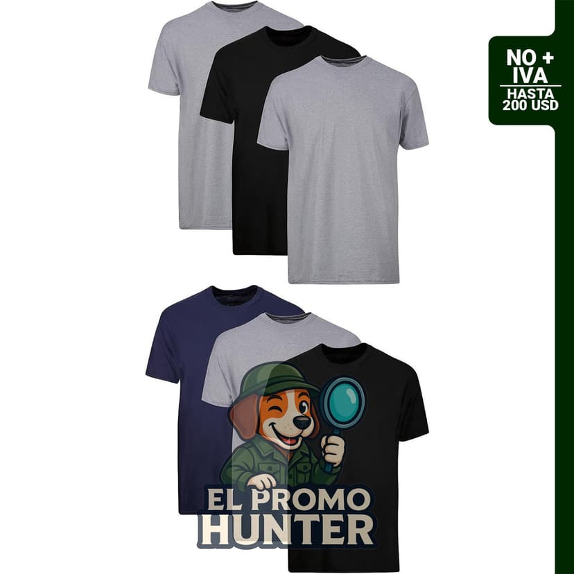Paquete de camisetas interiores Hanes para hombre, algodón suave Stay-Tucked, colores blanco, negro y variados.
