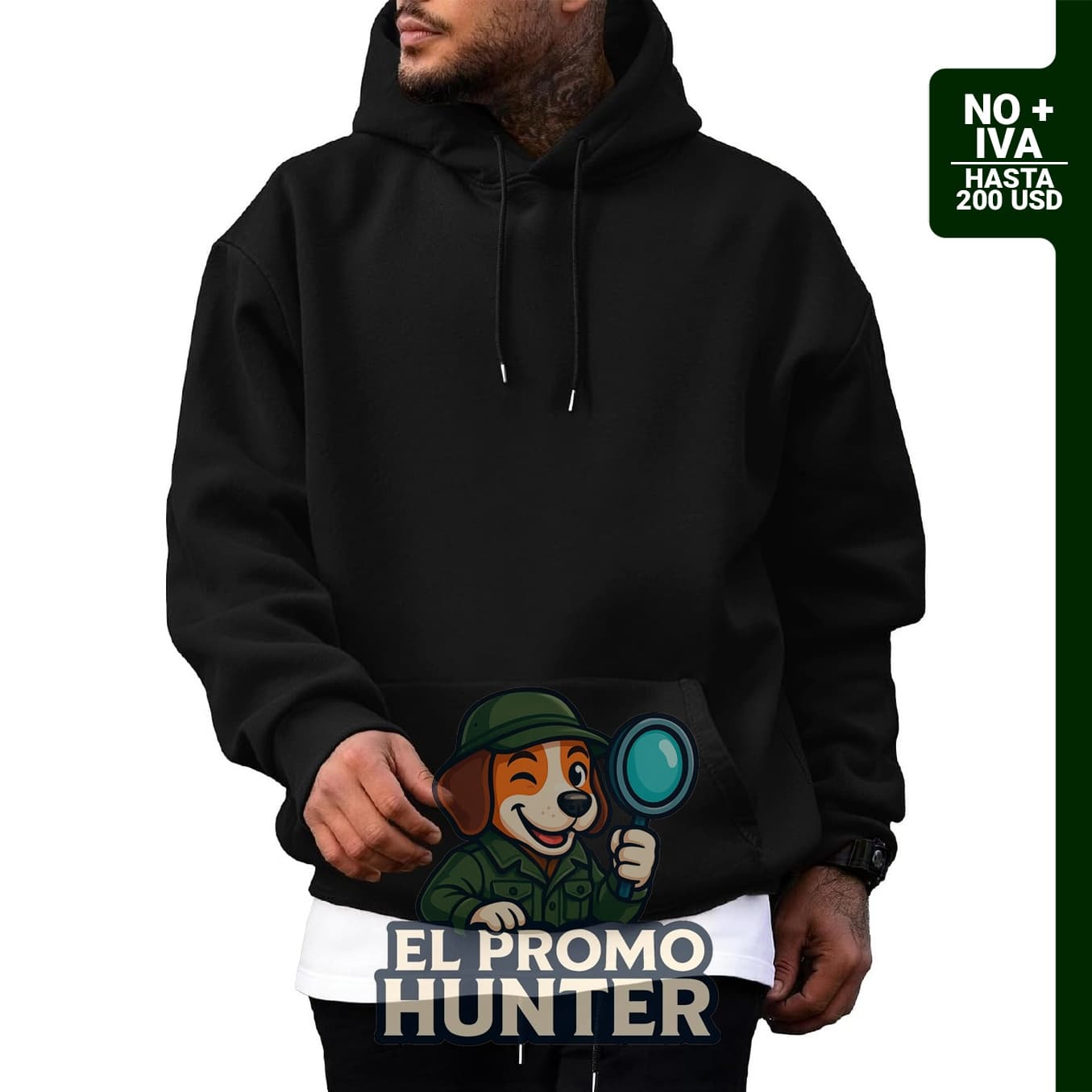 Sudadera con capucha PLEPAN para hombre, de algodón, manga larga y bolsillos.