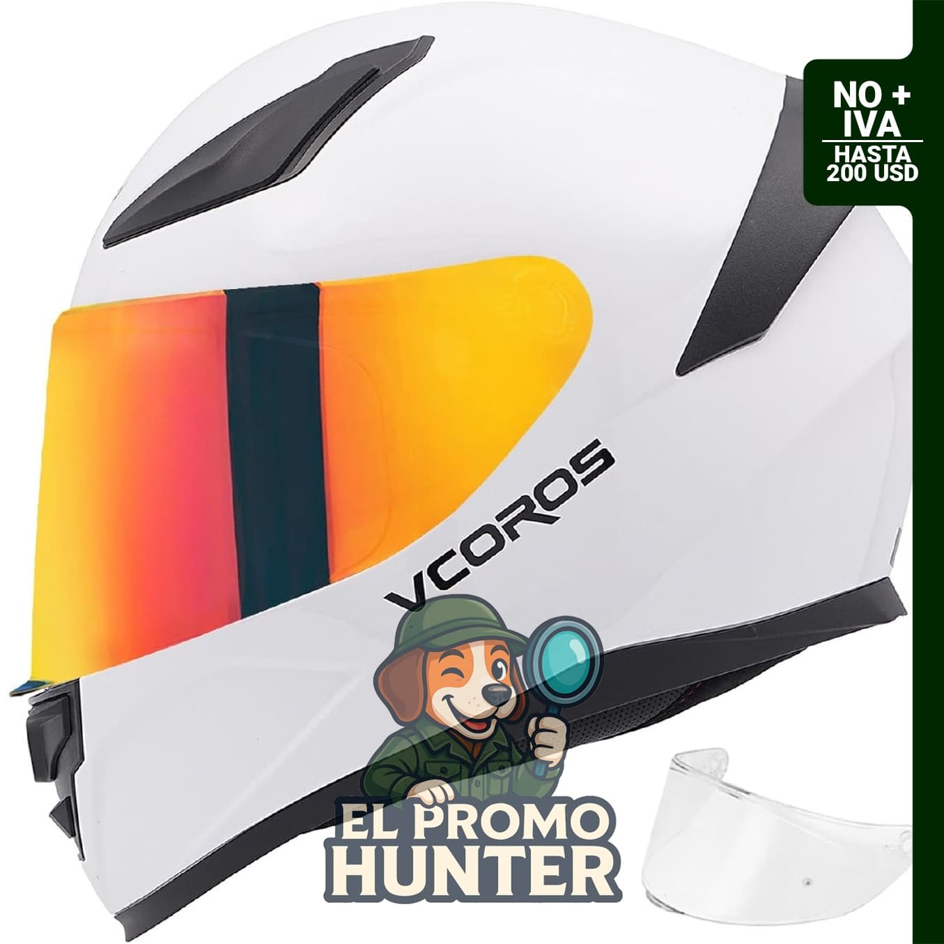 VCOROS WS-609, casco integral para motocicleta unisex, aprobado por DOT.