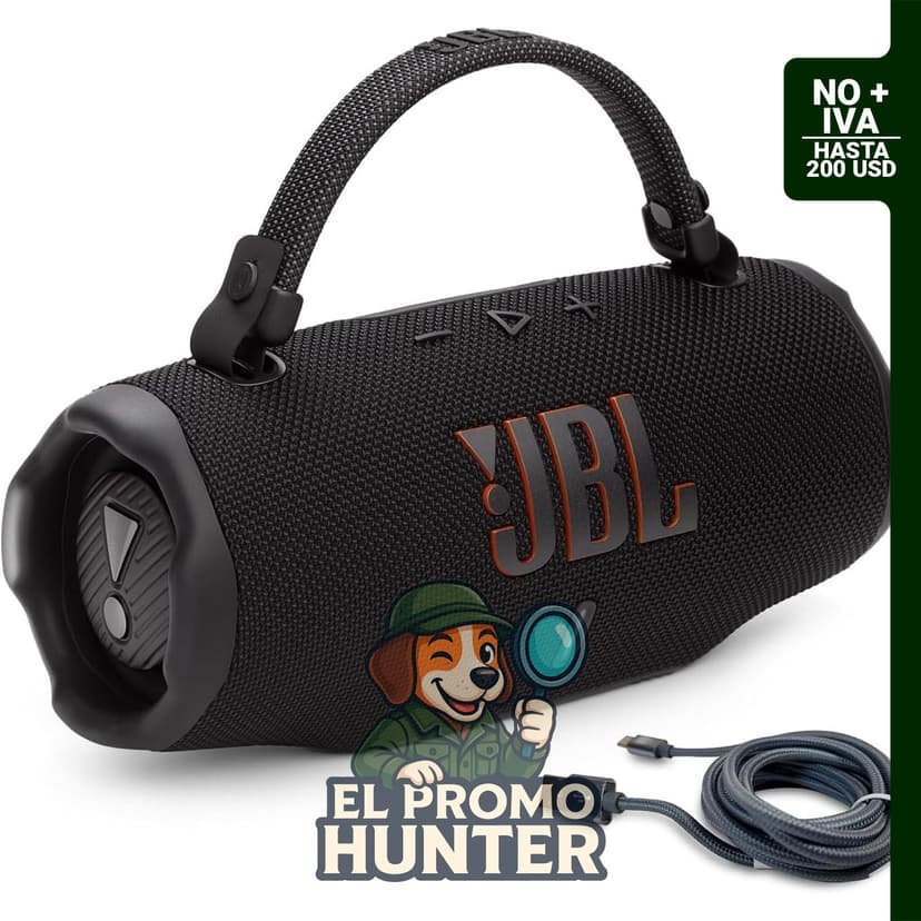 JBL Charge 6 (Negro) con cable trenzado USB-C