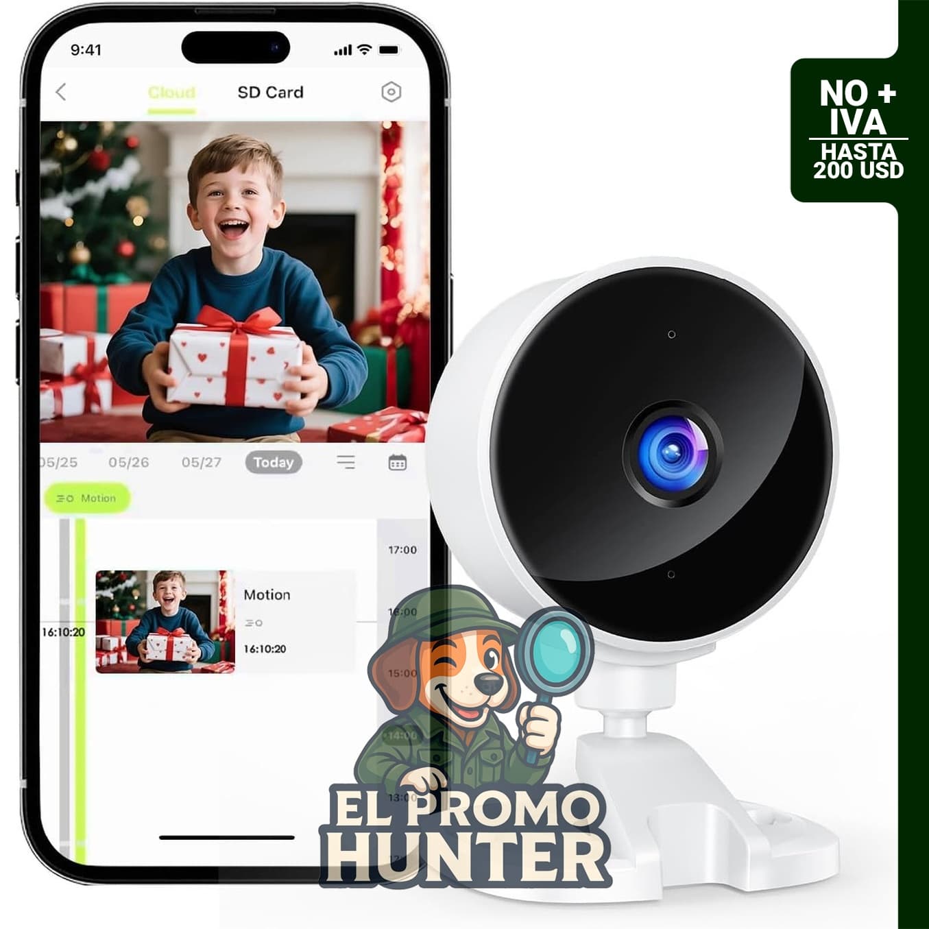 YOTON Cámara de seguridad interior para monitor de bebé, hogar y mascotas, con WiFi de 2.4 GHz, detección de movimiento y visión nocturna.