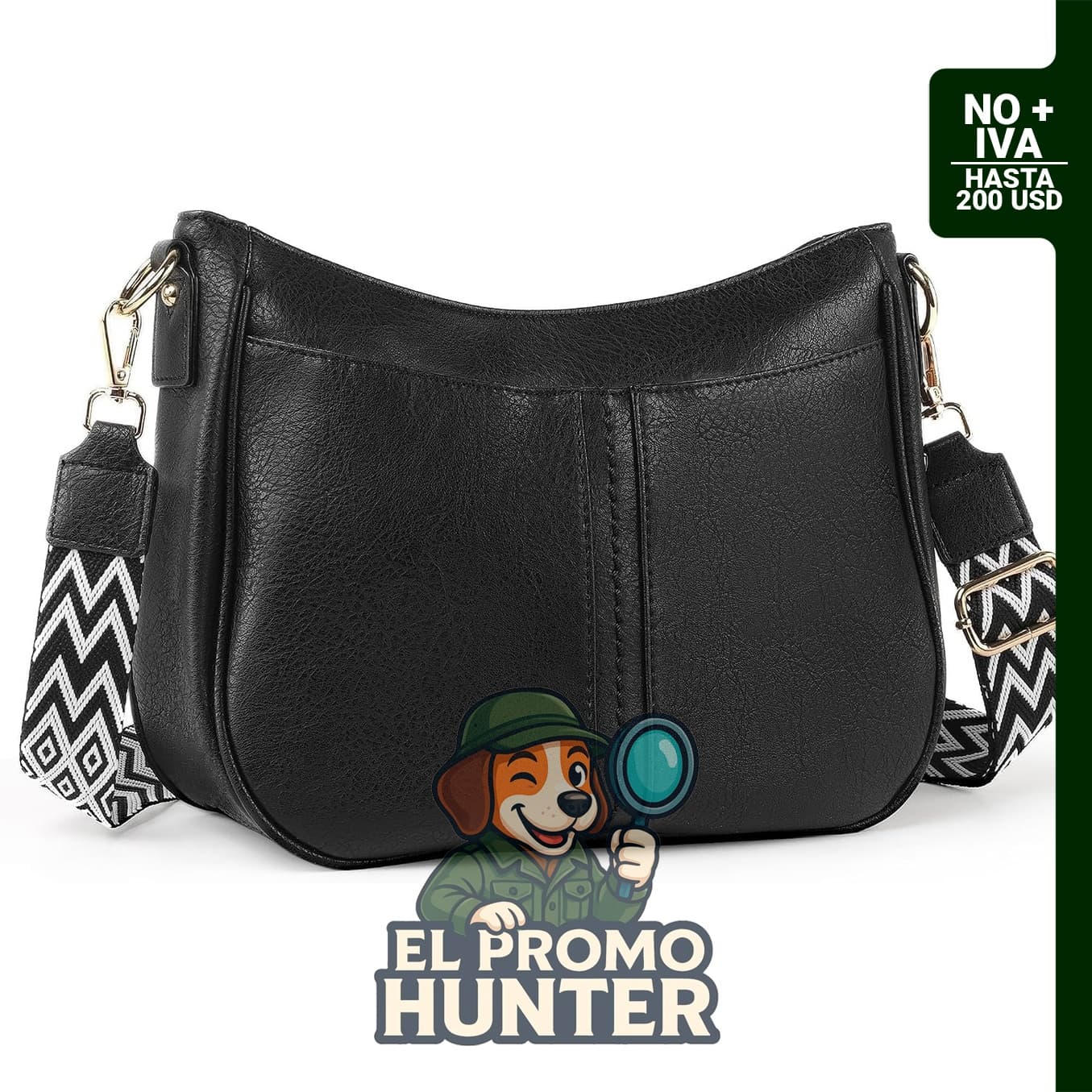 Bolso crossbody para mujer en cuero vegano con correa ajustable.