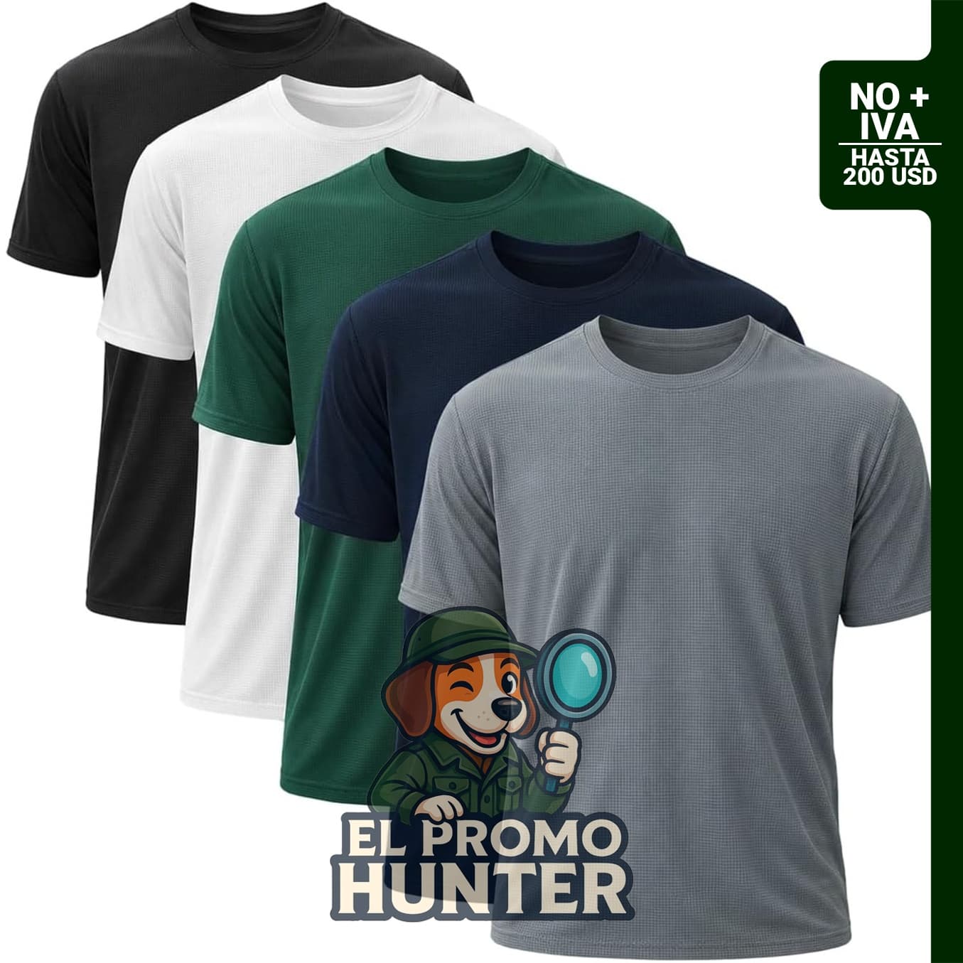 Paquete de 5 camisetas de ajuste seco para hombres, diseñadas para entrenamiento atlético.