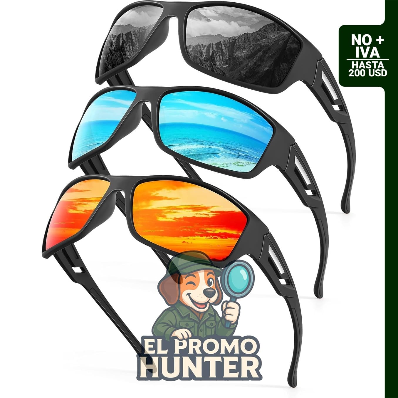 Gafas de sol polarizadas para hombre con protección UV.