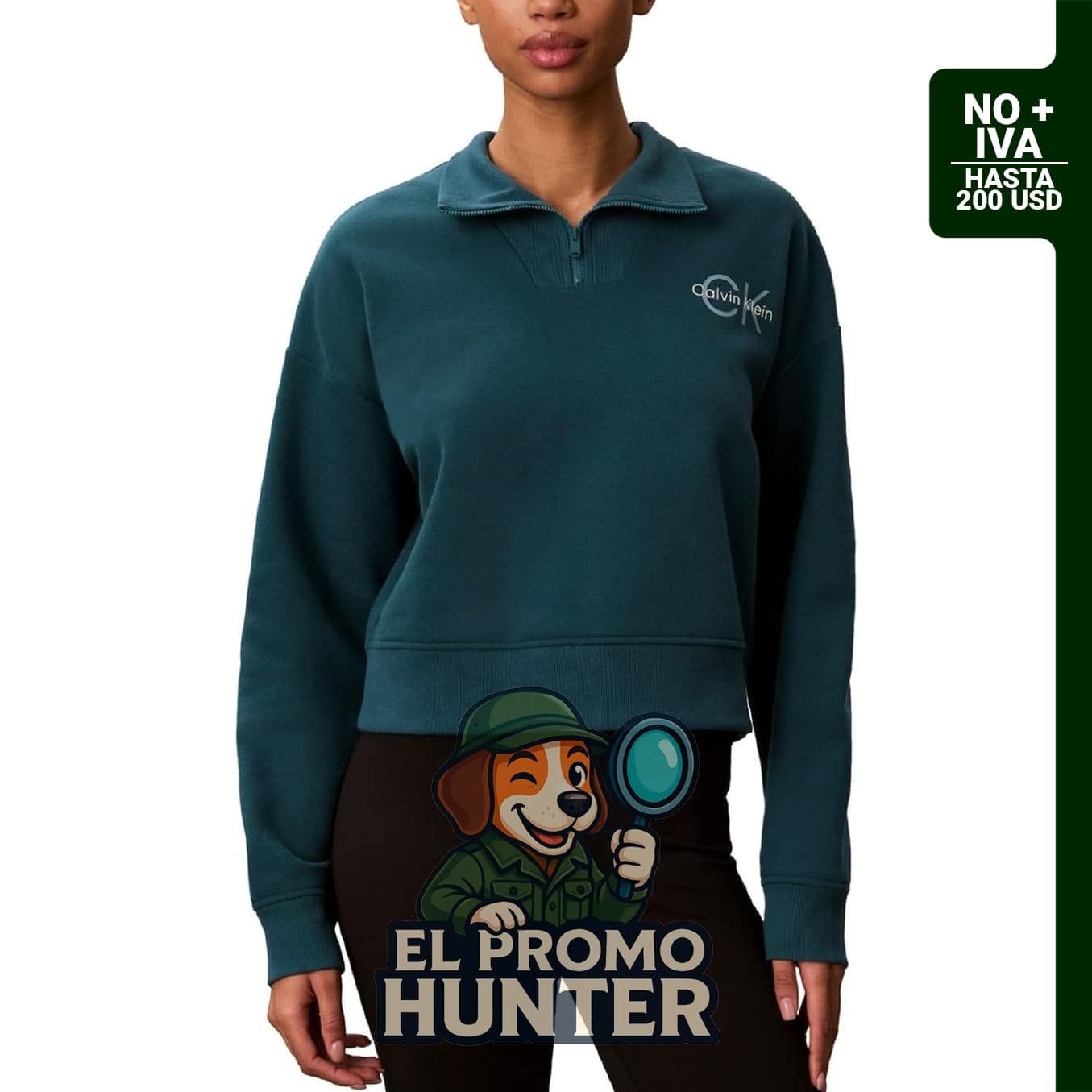 Sudadera con cremallera de rizo francés Calvin Klein para mujer.