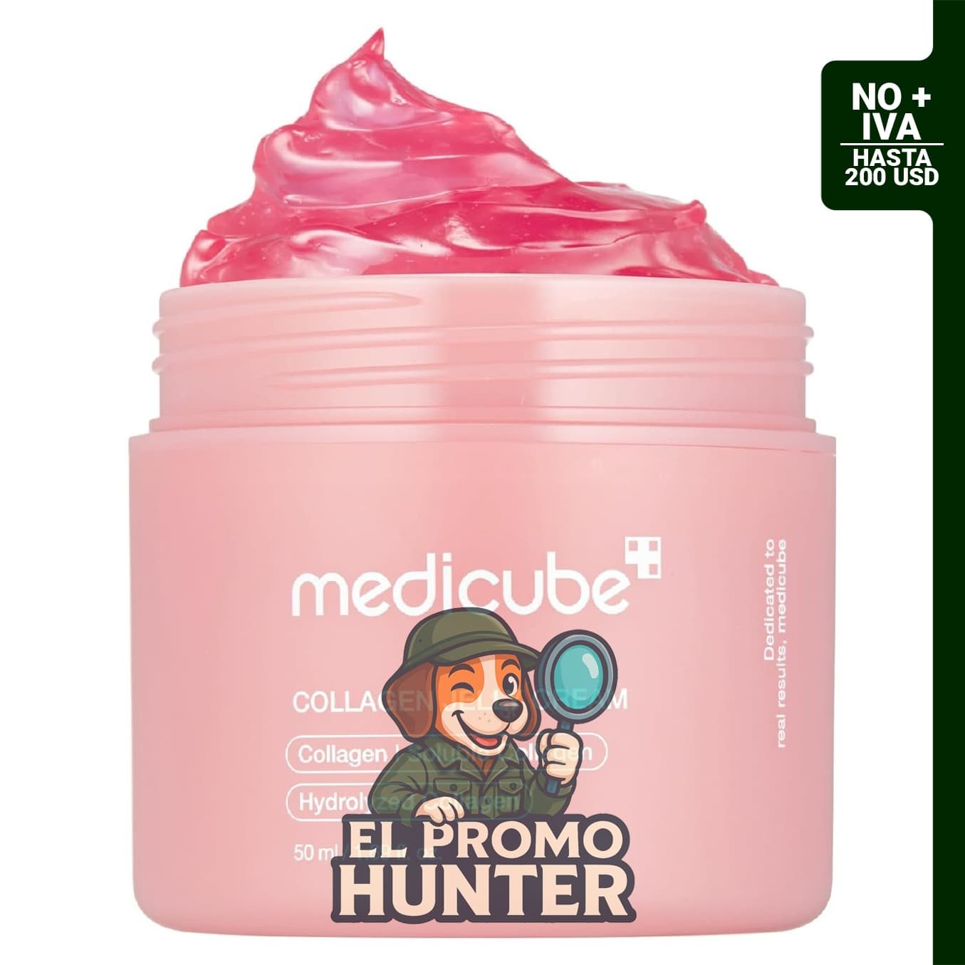 Crema de gelatina de colágeno Medicube, formulada para la piel.