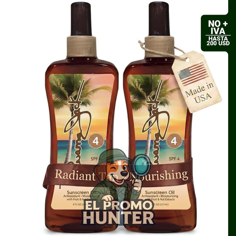 Panama Jack Aceite bronceador de protección solar, SPF 4, 8 oz (236 ml), fórmula antioxidante con aceites exóticos.