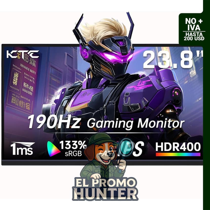Monitor KTC de 24" (61 cm) FHD, 180Hz/190Hz, panel IPS, HDR400, 133% sRGB, 2 HDMI y 1 DP, compatible con Freesync.