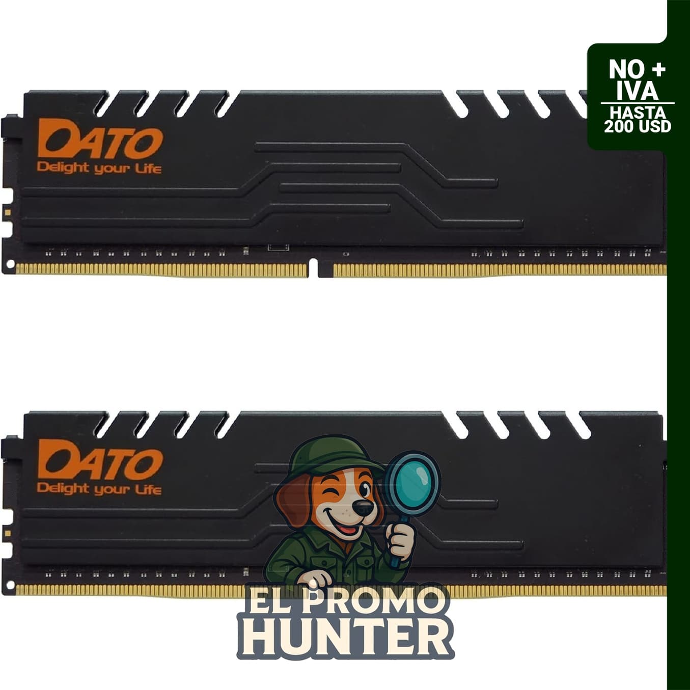Módulo de memoria DDR4 32 GB (16 GBx2) 3200 MHz, PC4-25600 CL16 1.35V, 288 pines, Non-ECC UDIMM.