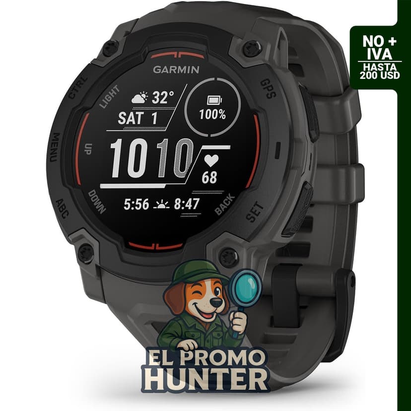 Garmin Instinct® E, reloj inteligente GPS para exteriores con monitoreo de salud 24/7 y frecuencia cardíaca.