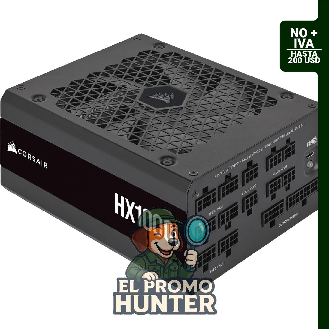 CORSAIR HX1000i, fuente de alimentación ATX 3.1, 1000W, compatible con PCIe 5.1.