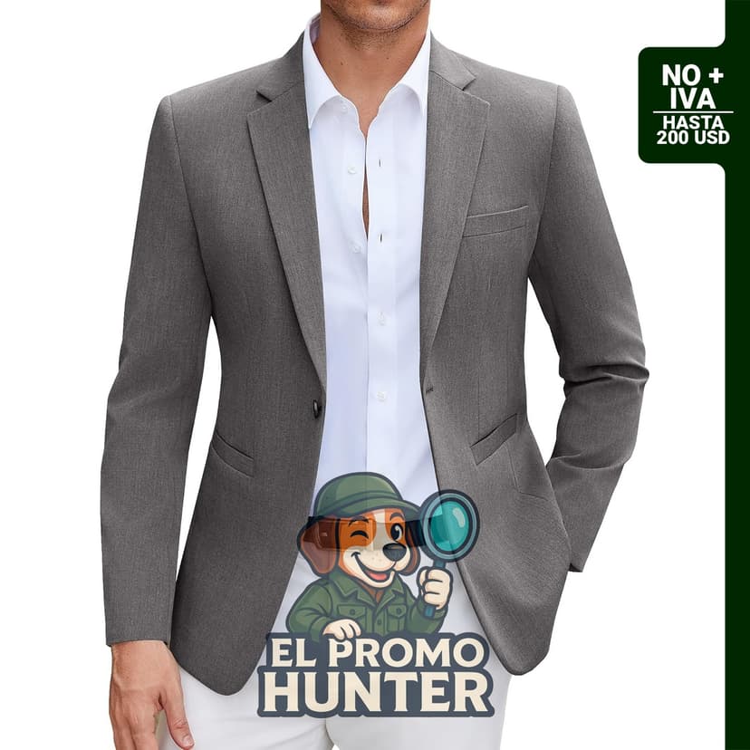 COOFANDY Blazer casual para hombre, chaqueta de traje ajustada, ligera, con un botón.