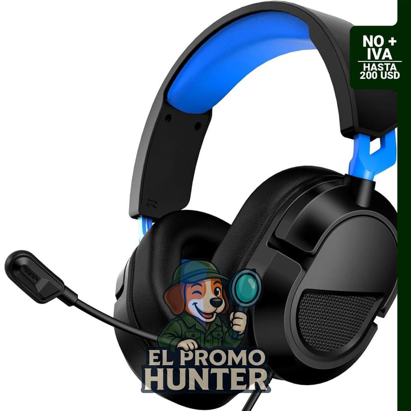 Auriculares AOC con cable para PS5, Xbox Series X|S, Xbox One, PC y Switch, 207 g, estéreo, micrófono claro
