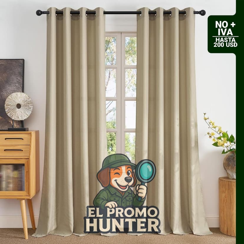 NICETOWN Cortinas semi transparentes de 84" (213 cm) de largo, 2 paneles con ojales para tratamientos de ventana.