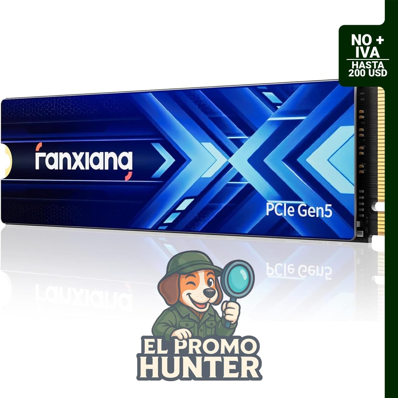 fanxiang SSD PCIe 5.0 NVMe M.2 de 1 TB, velocidad de hasta 14000 MB/s.