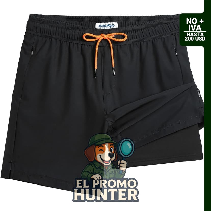 maamgic Traje de Baño para Hombre 2 en 1, pantalones cortos de natación de 17.8 cm.