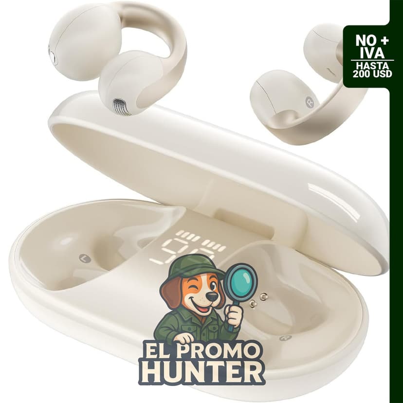 TALIX Open Ear Clip-On Wireless Bluetooth 6.0 Earbuds X7, color blanco.