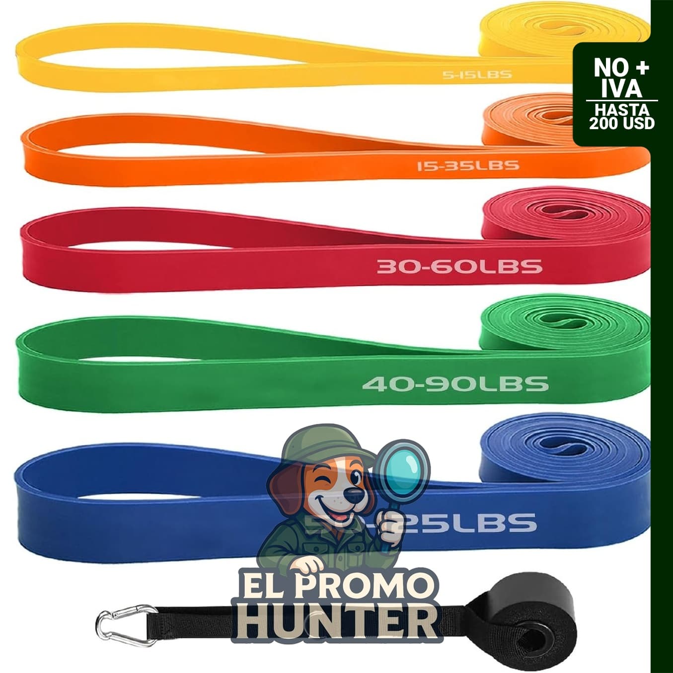 Bandas de Resistencia para Entrenamiento, juego de bandas elásticas para dominadas y ejercicios en casa.