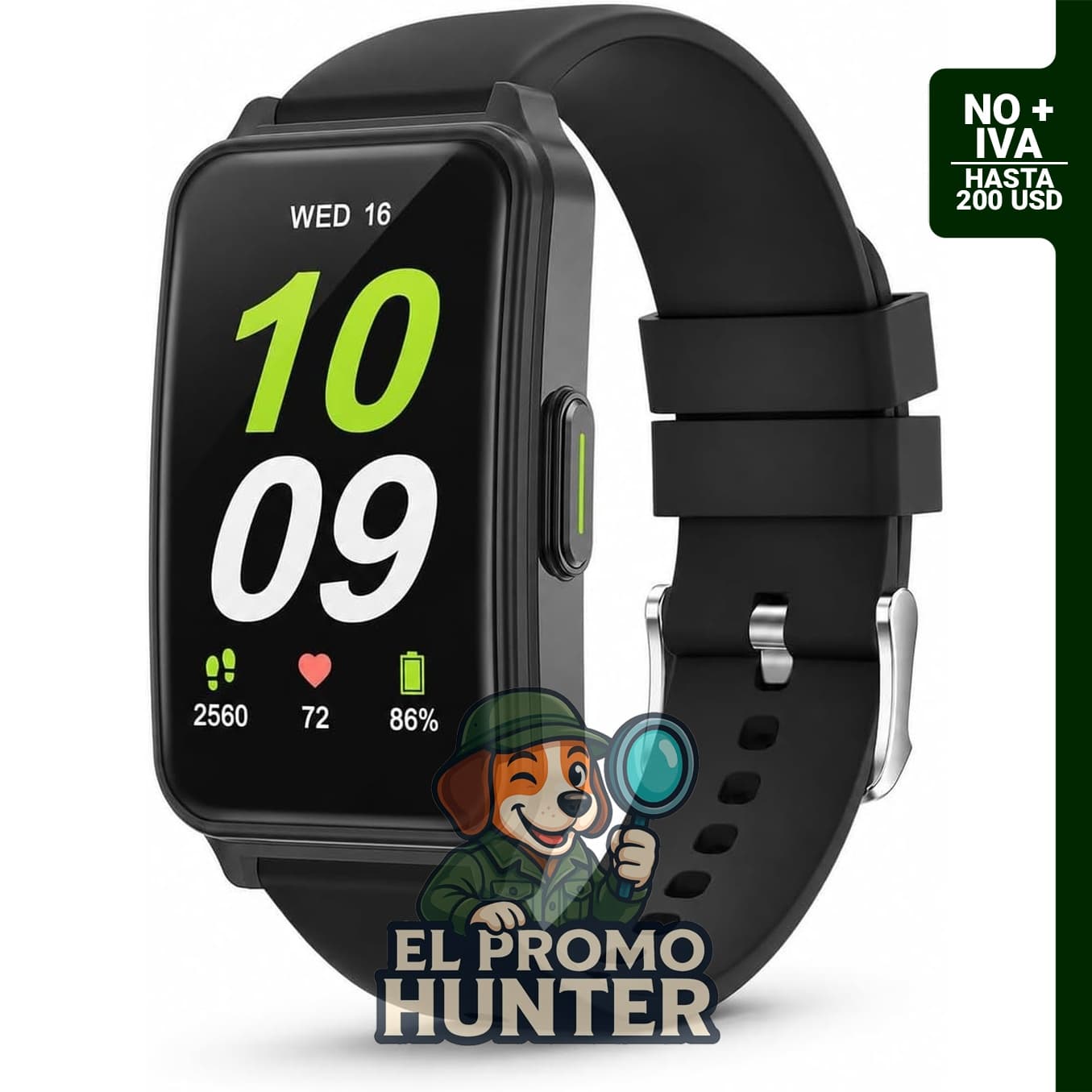 Reloj inteligente con monitoreo de actividad física, frecuencia cardíaca y oxígeno en sangre, 120 modos deportivos.