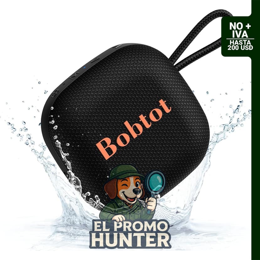 Bobtot Altavoces Portátiles Bluetooth, mini altavoz impermeable IPX7 con 16 horas de reproducción y micrófono incorporado.