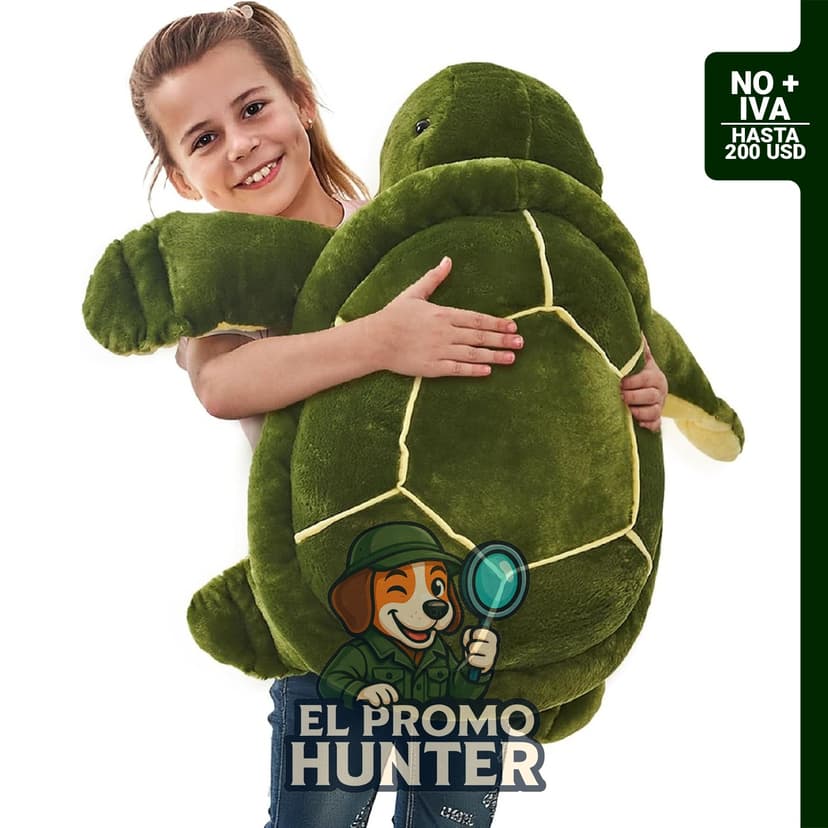 MorisMos Tortuga de Peluche Gigante de 63,5 cm, juguete suave y lavable.