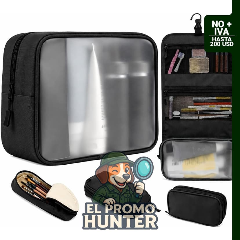 Juego de neceser de viaje para mujer, 5 piezas, incluye organizador colgante, estuche de joyería y bolsa para cables.