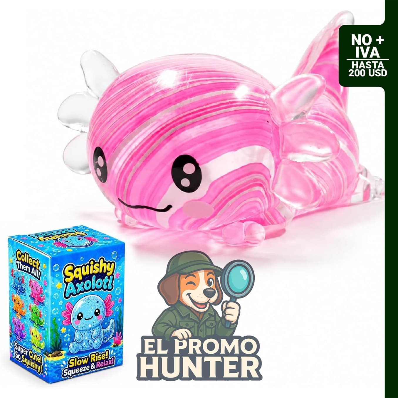 Ujodaoe Ajolote Squishy Rosa Antiestrés de Silicona TPR, diseño de mármol.