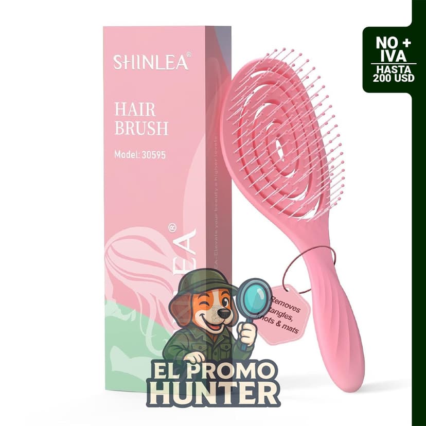 Cepillo desenredante espiral ventilado para cabello húmedo, adecuado para mujeres, hombres y niños.
