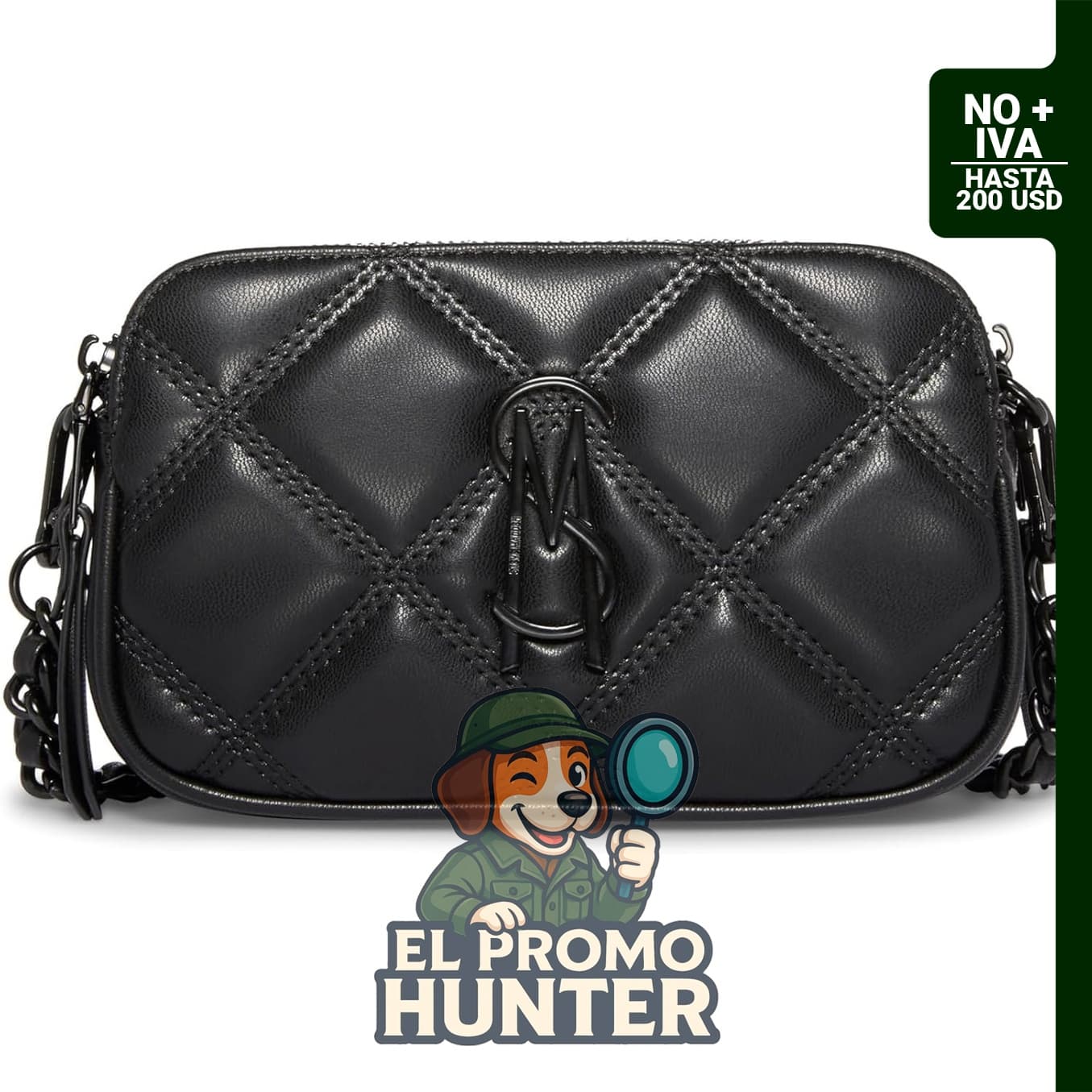 Steve Madden Bandolera acolchada Daisy para mujer, bolsa de diseño acolchado.