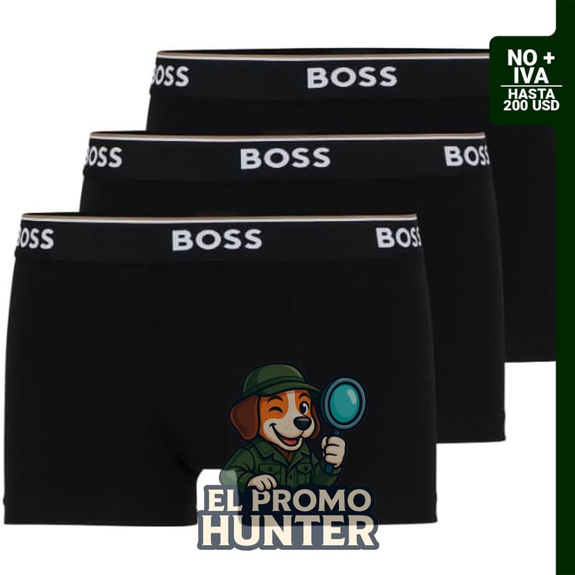 Paquete de 3 calzoncillos HUGO BOSS tipo bóxer de algodón