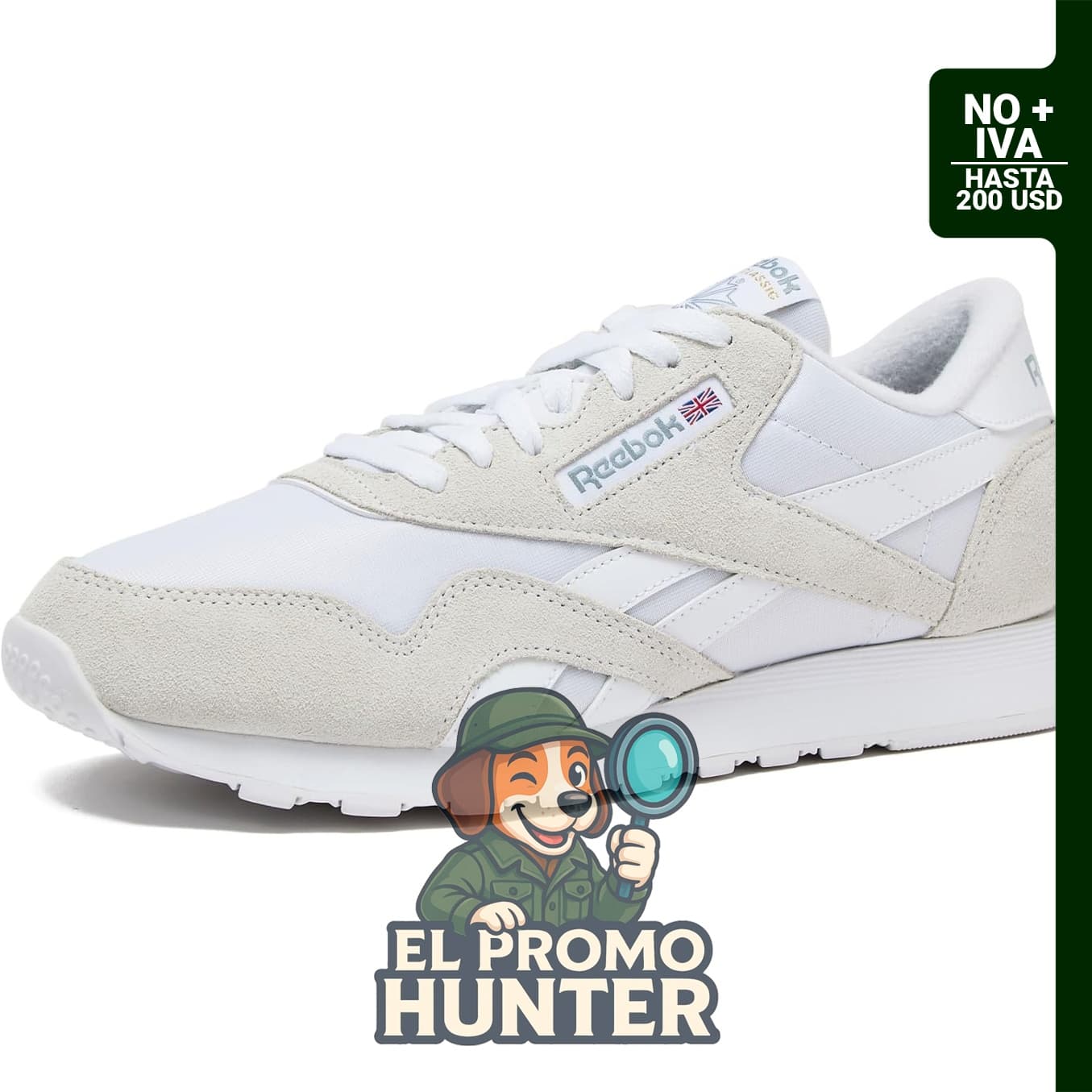 Reebok Zapatillas clásicas de nailon para mujer, zapatos casuales de tenis