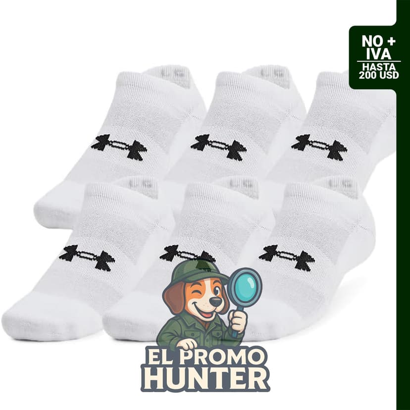 Under Armour Calcetines de entrenamiento de algodón unisex para adultos, paquete de 3 pares.