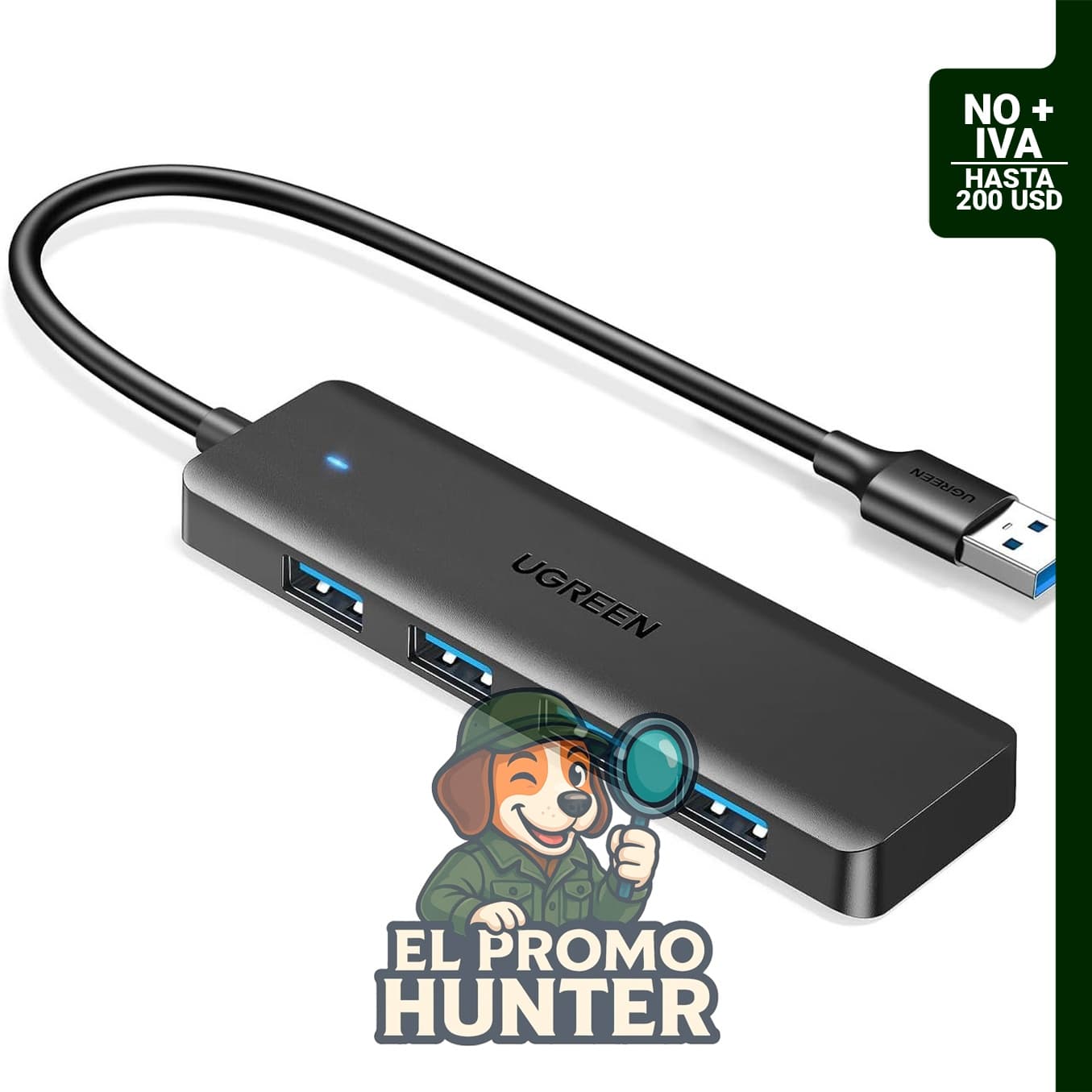 UGREEN Hub USB 3.0, divisor de 4 puertos USB A, compatible con computadora portátil, PC de escritorio, Xbox y PS5.